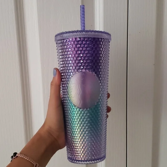 Starbucks Summer 2021 venti Cold Cup Purple Ombre Bling - Picture 7 of 7